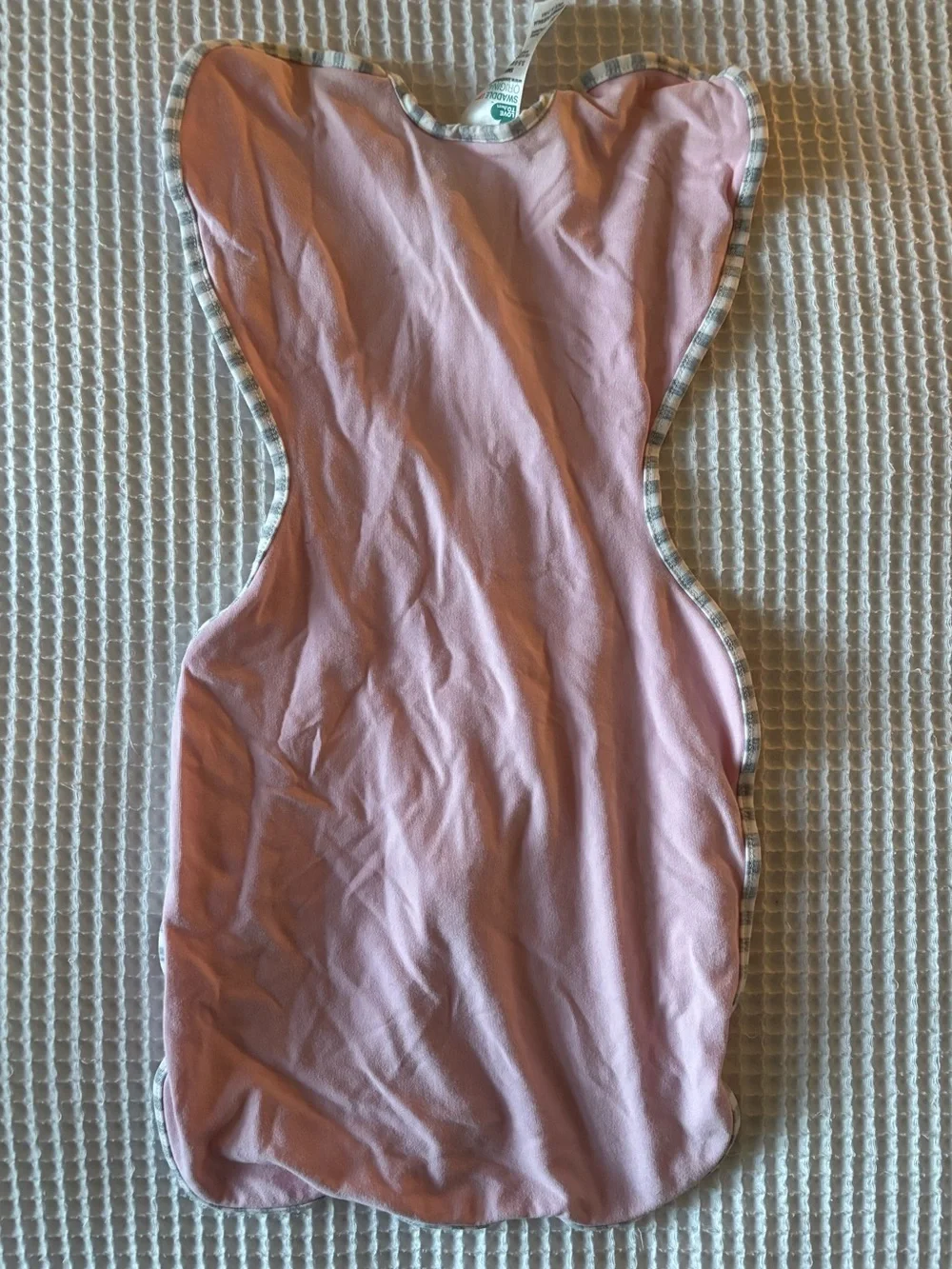 Love to Dream Pink Swaddle Sleep Sack with Plaid Trim